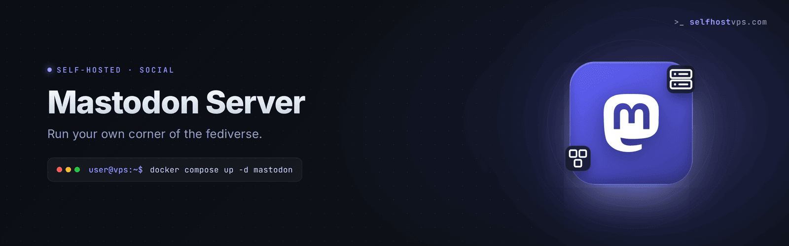 Mastodon server VPS hero banner