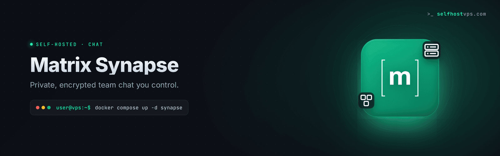 Matrix Synapse chat server VPS hero banner