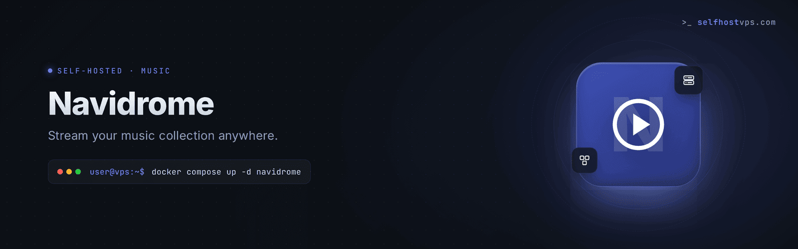Navidrome music server VPS hero banner