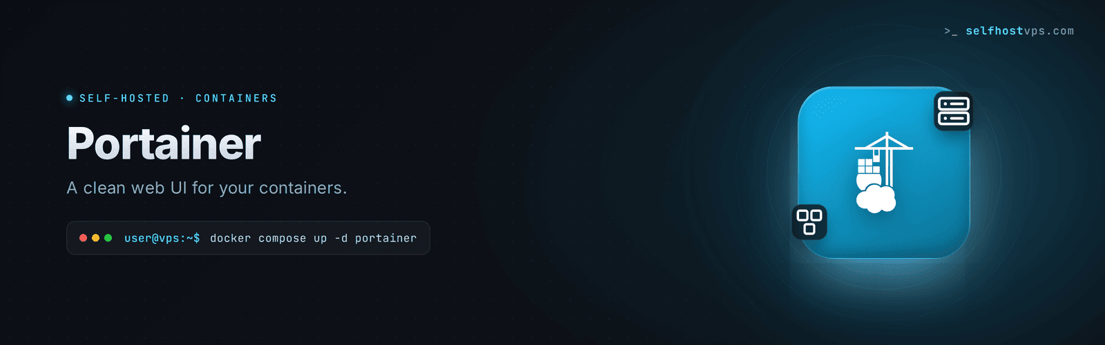 Portainer Docker UI VPS hero banner